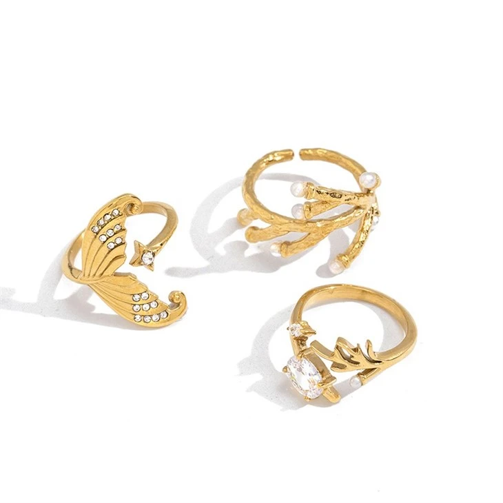 Coral Branch Pearl Ring high quality
