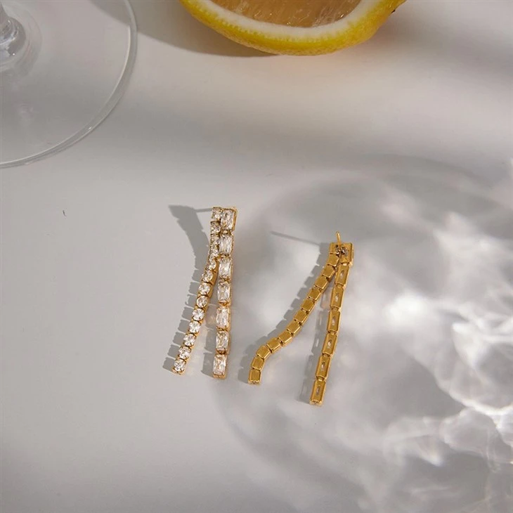 Double Row Linear Zircon Dangle Earring best