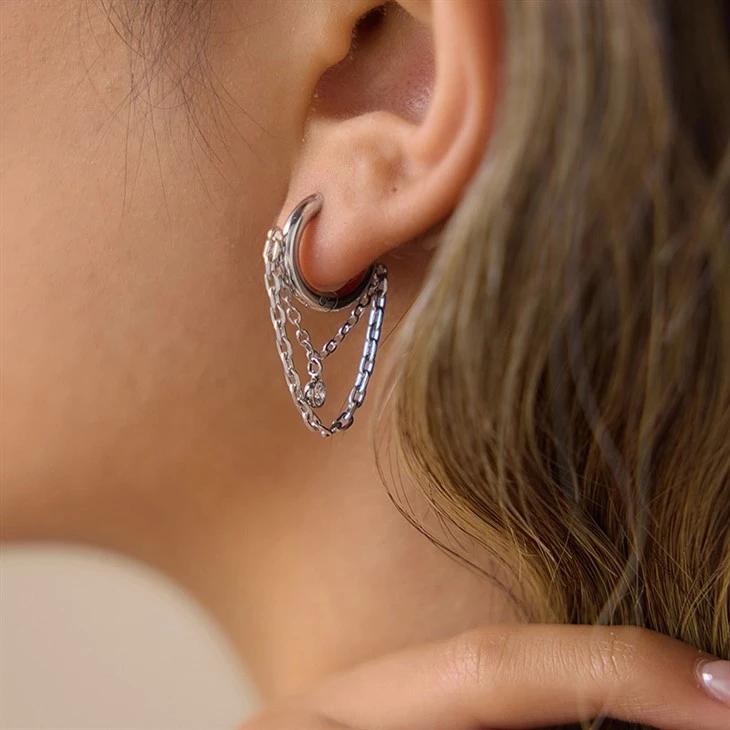 Modern Layer Chain Hoops factory