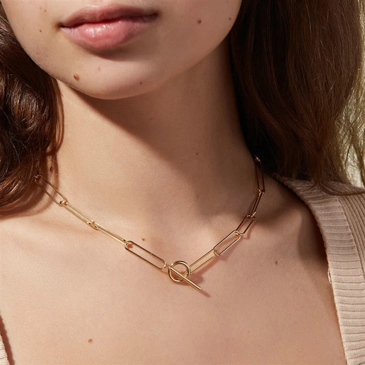 OT Rectangle Link Chain Necklace