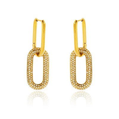 CZ Ob Chav Link Earrings